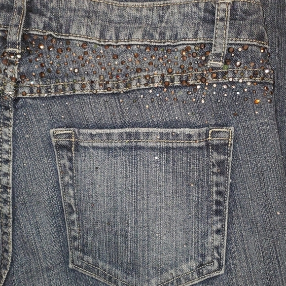 Cache Jeans Mid- Rise Bootcut Rhinestones Size 6 - Picture 5 of 6